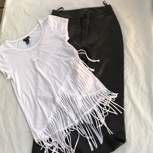 Express/Rue 21 Leather Pants Fringe Shirt Size Sm